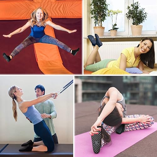 Miniatura 6 de unenow Calcetines antideslizantes unisex con cojín para yoga, pilates, barre, hogar y hospital