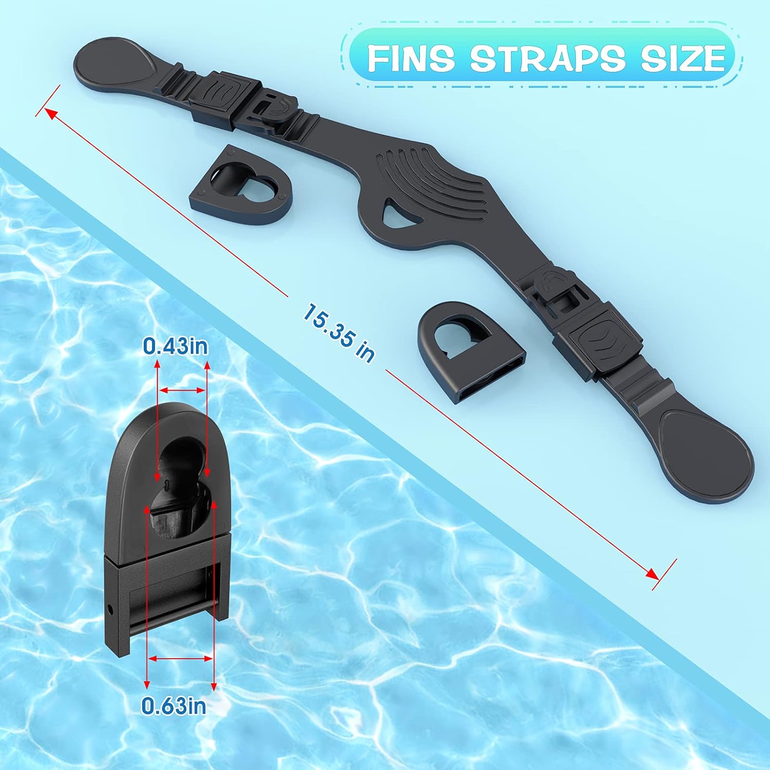 Greatever Adjustable Strap with Quick Release Buckles (Replacement Parts) Snorkel Fins