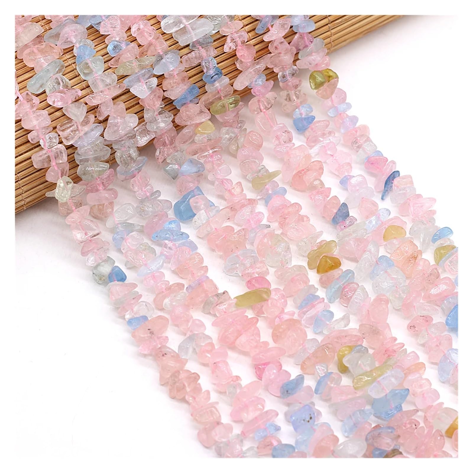 Perles de gravier irrégulières Morgan en vrac de 40 cm pour bijoux pour femmes et DIY