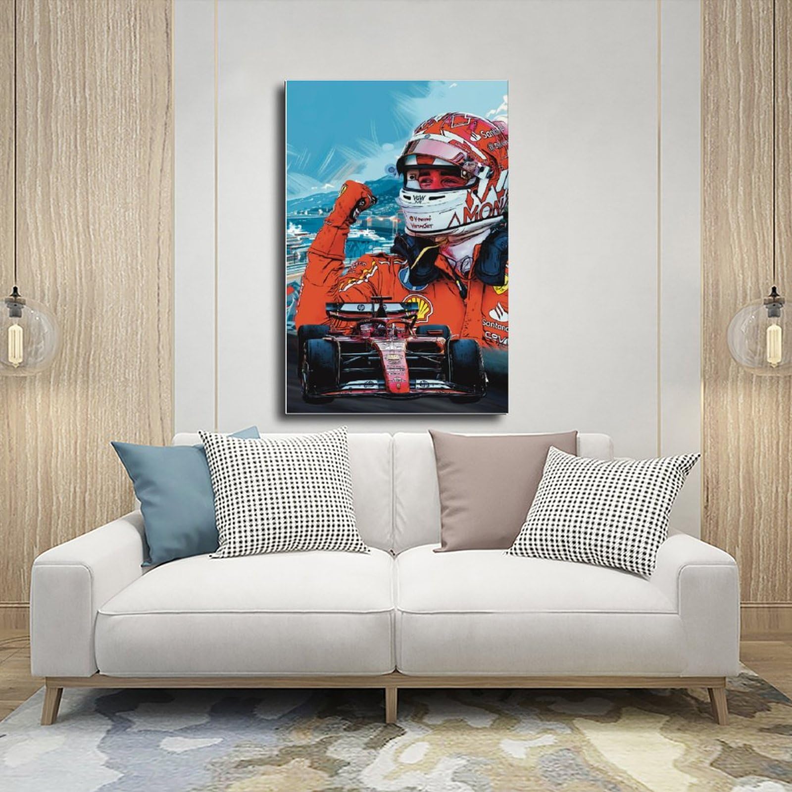 Charles Leclerc Ferrari Artwork Monaco Grand Prix Monte Carlo 2024 Poster Souvenirs De Formule 1 A3 Sans Cadre Décoration Pour Chambre à Coucher, Bureau, Chambre Cadeau 60 X 90 Cm