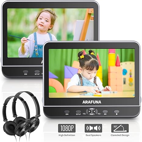Amazon Co Jp ヘッドレストモニター 2台セット Arafuna 後席車載用モニター 10 1インチ 車載用dvdプレーヤー 1080p対応 レジューム機能 Cprm リージョンフリー Usb Sdカード Av出力 Av入力 Hdmi入力対応 車 バイク