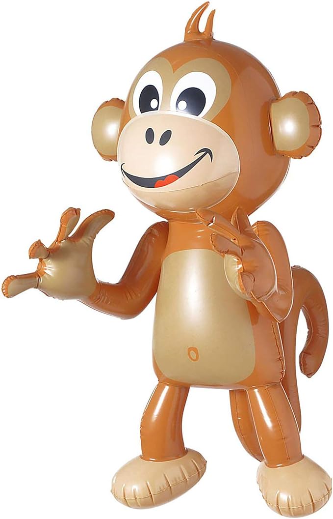 W WIDMANN MILANO Party Fashion 2466K – Aufblasbarer Affe, Größe circa 50 cm, Dekoration, Mottoparty, Karneval