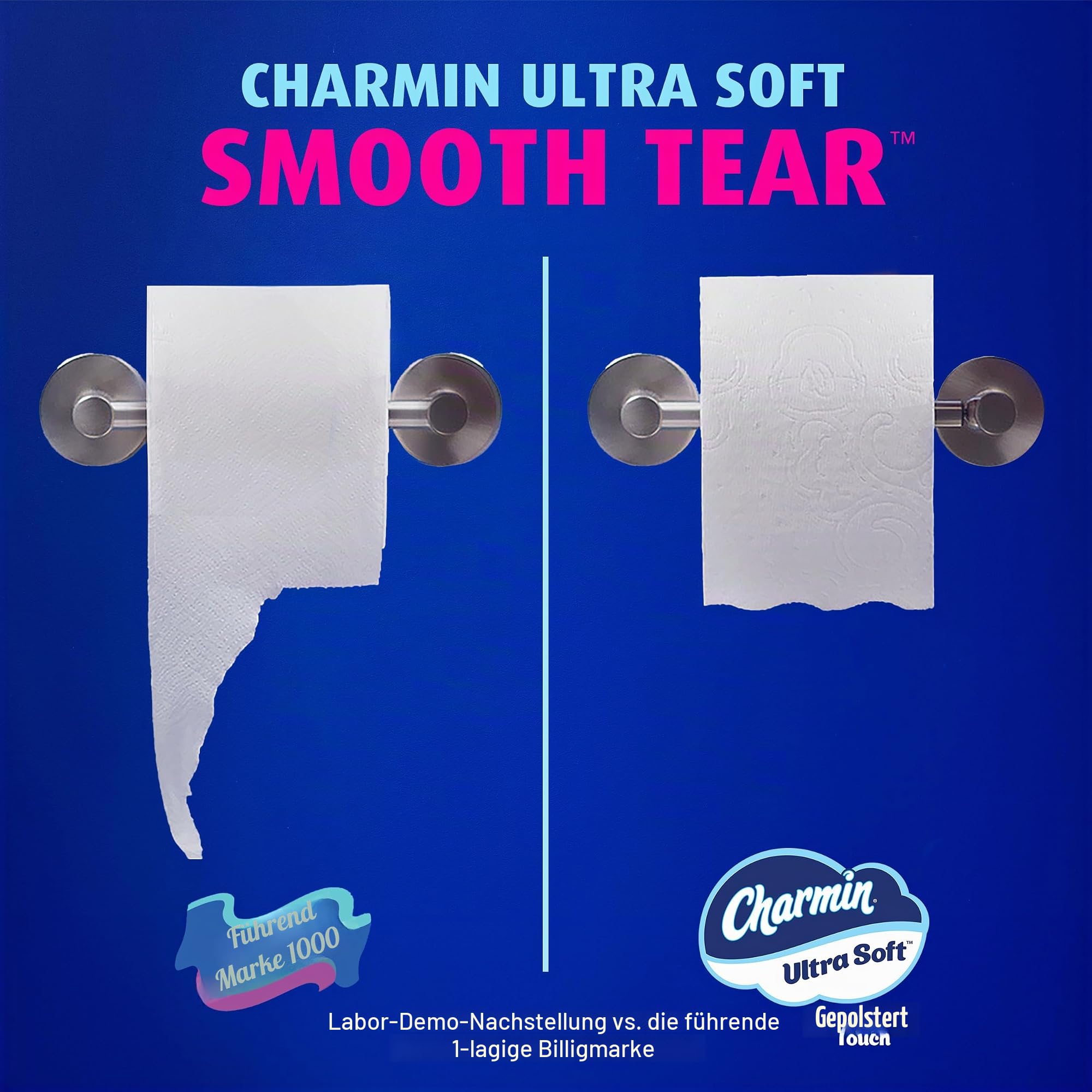 Charmin Ultra Soft WC Papier, Familie Mega Rolle mit gepolsterte Touch (5 x mehr Blatt, 18 Zählen