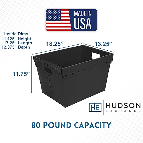 Miniatura 7 de Hudson Exchange 18.25 x 13.25 x 11.75 (1 unidad) Contenedor de almacenamiento corrugado con manejo de la era espacial, amarillo