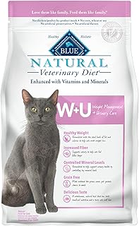 Blue Buffalo Natural Veterinary Diet W+U Weight Management + Urinary Care Dry Cat Food, Chicken 6.5-lb bag