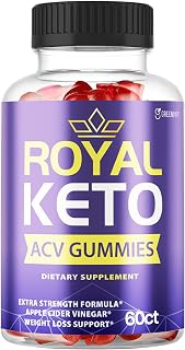Royal Keto Keto ACV Gummies - Shark Keto Approved Flat Tummy & Belly Fat Solution with Oprah Keto 1 Extra Strength Formula for Optimal Weight Loss & Detox Support (60 Gummies)