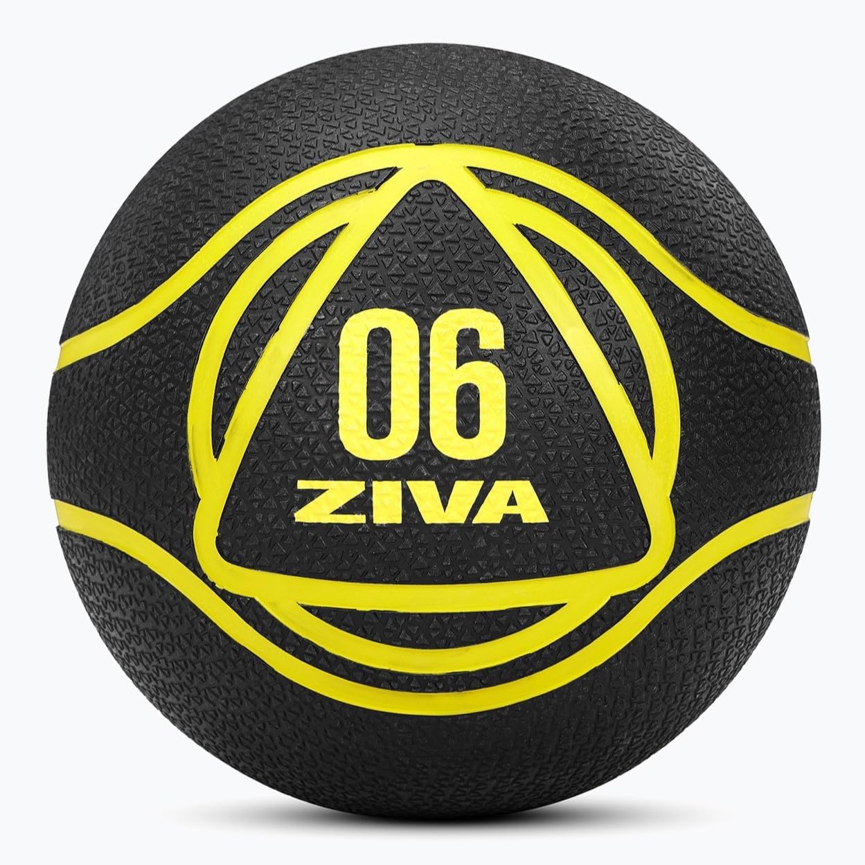 ZIVA Medicine Ball – Durable Rubber Weighted Ball with Easy-Grip Textured Shell for Core, Balance and Strength Training – Commercial Quality (Black, 4–20 lb)