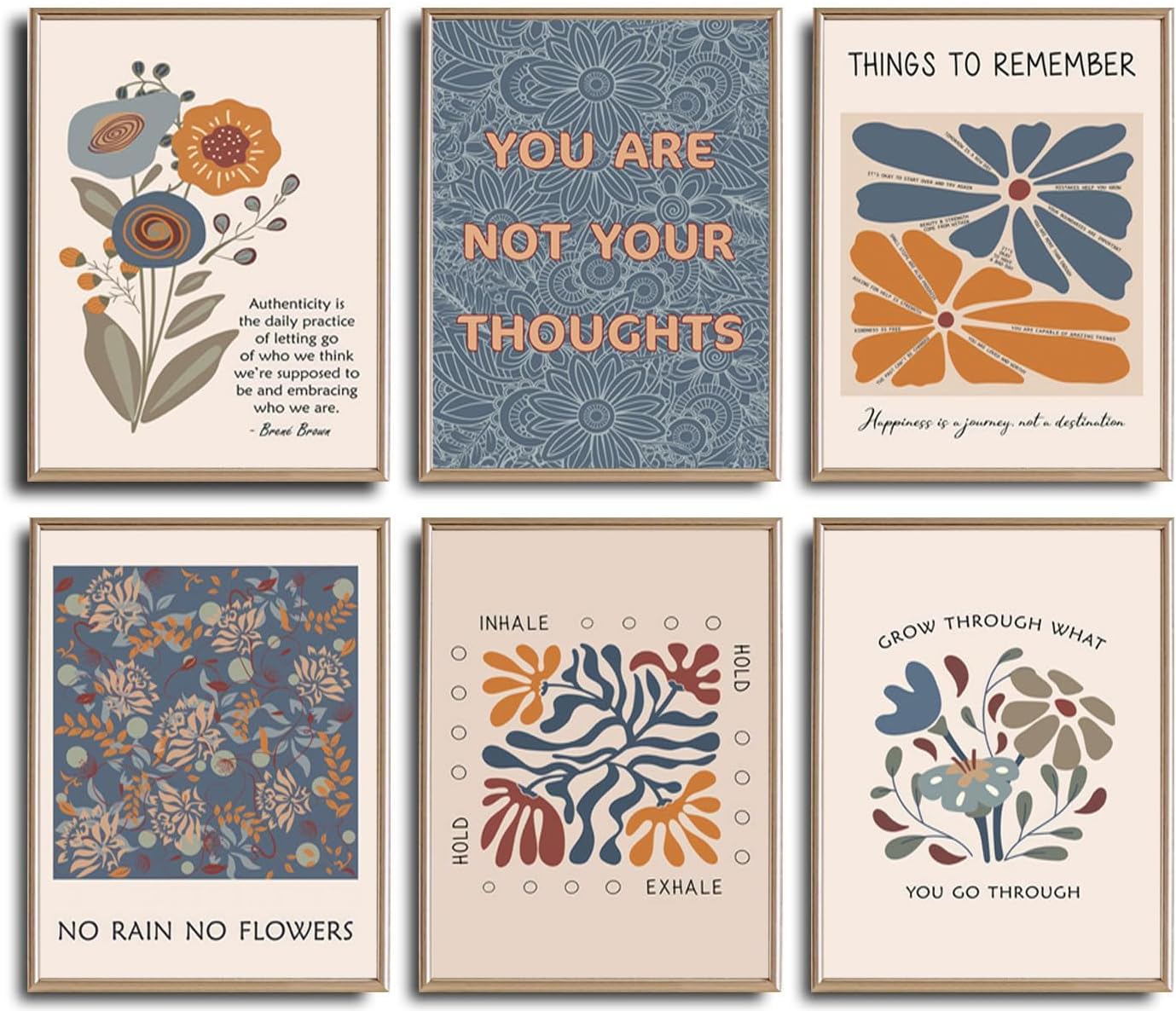 Mental Health Wall Art Therapy Office Psychology Wall Decor Motivational Inspirational Wall Decor Anxiety Relief Poster Calming Corner Prints Artwork for Office Home Studio Bedroom Living Room Home Decor (Inspirational, 8*10)