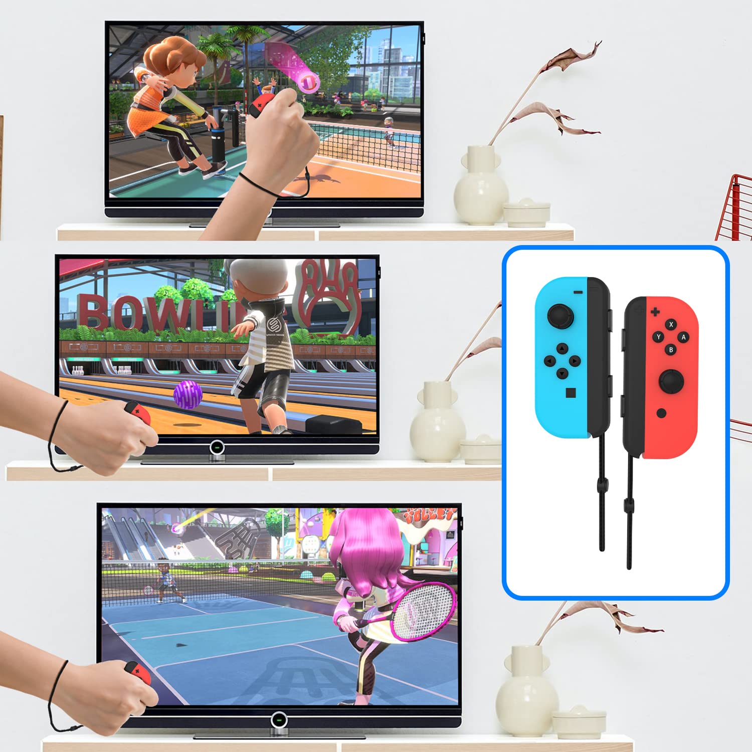 Ermorgen Switch Sports Accessories Bundle, 9 in 1 Kit for Nintendo