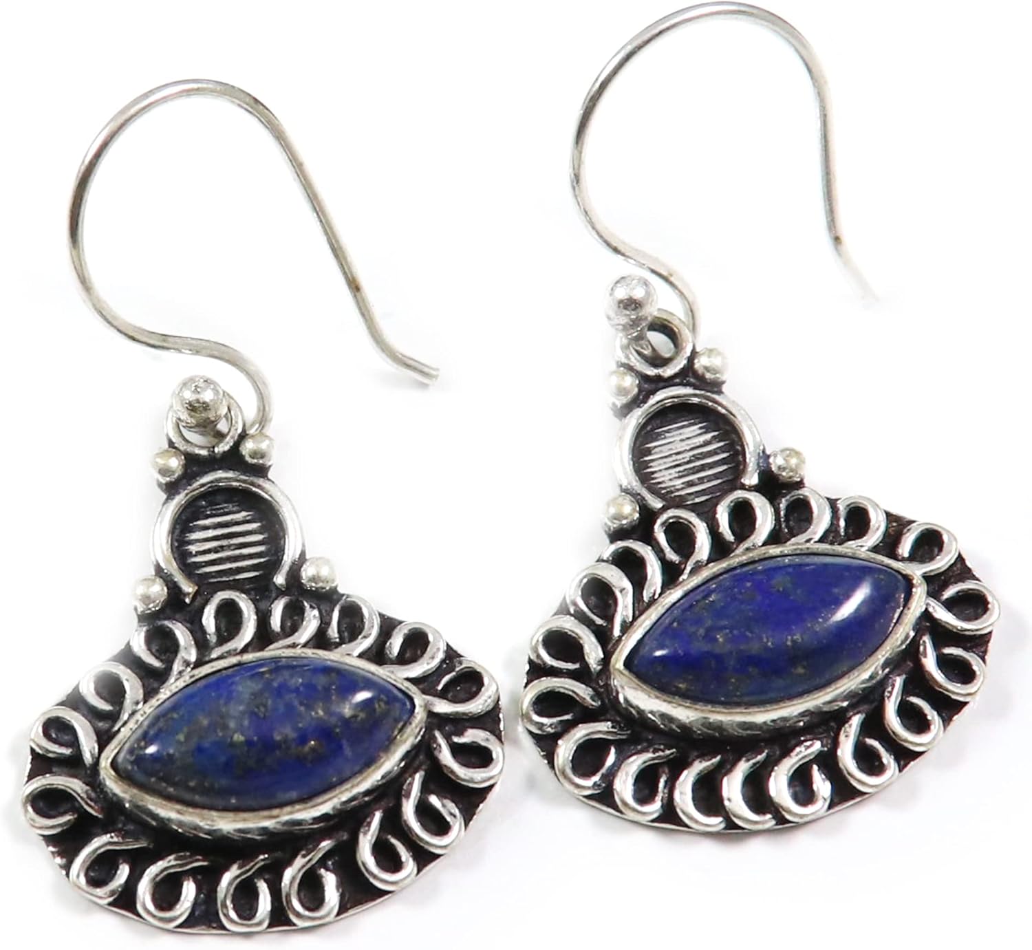 Lapis Lazuli Gemstone 925 Sterling Silver Drop/Dangle Earring Handmade Jewelry SEG177J