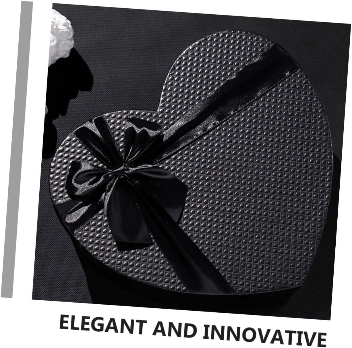 Abaodam 2pcs Large Black Heart Shaped Wrapping Boxes Paper Case for Valentine’s Day Chocolates Flowers Packaging