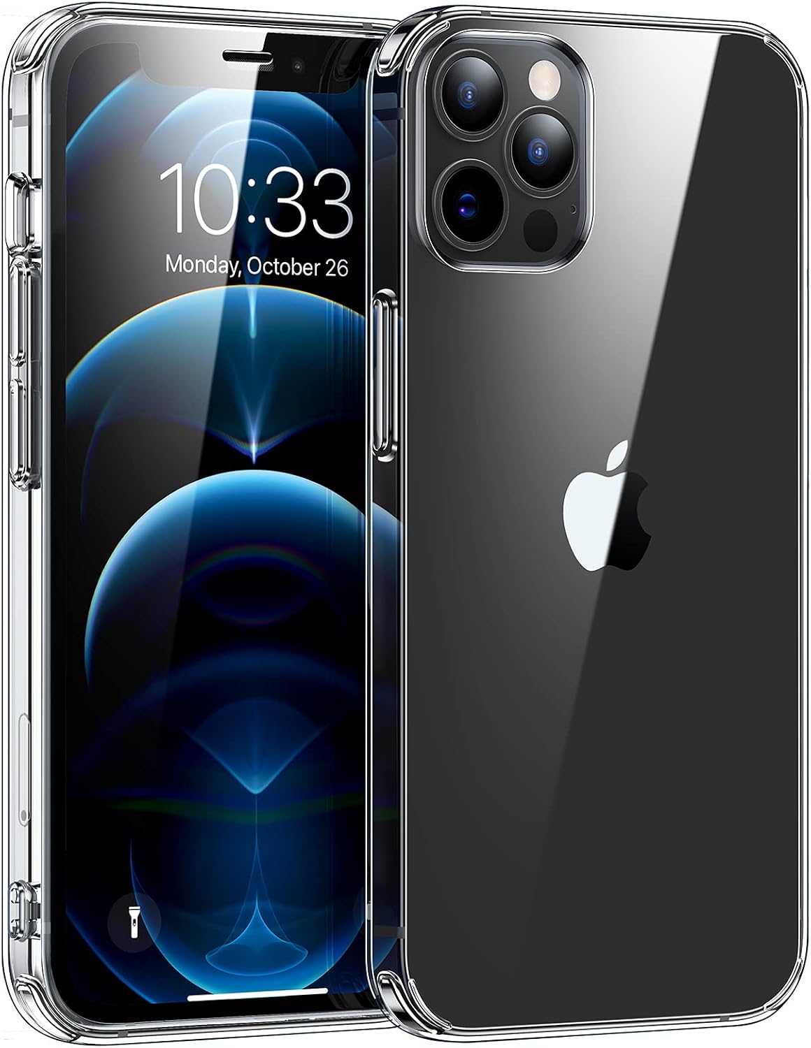 Syncwire Clear Case for iPhone 12 Pro Max, [Shockproof, Advanced Drop Protection Technology, Ultra Slim], Cover Designed with Anti-Yellowing Hard PC Back & Soft TPU Bumper - Crystal Clear