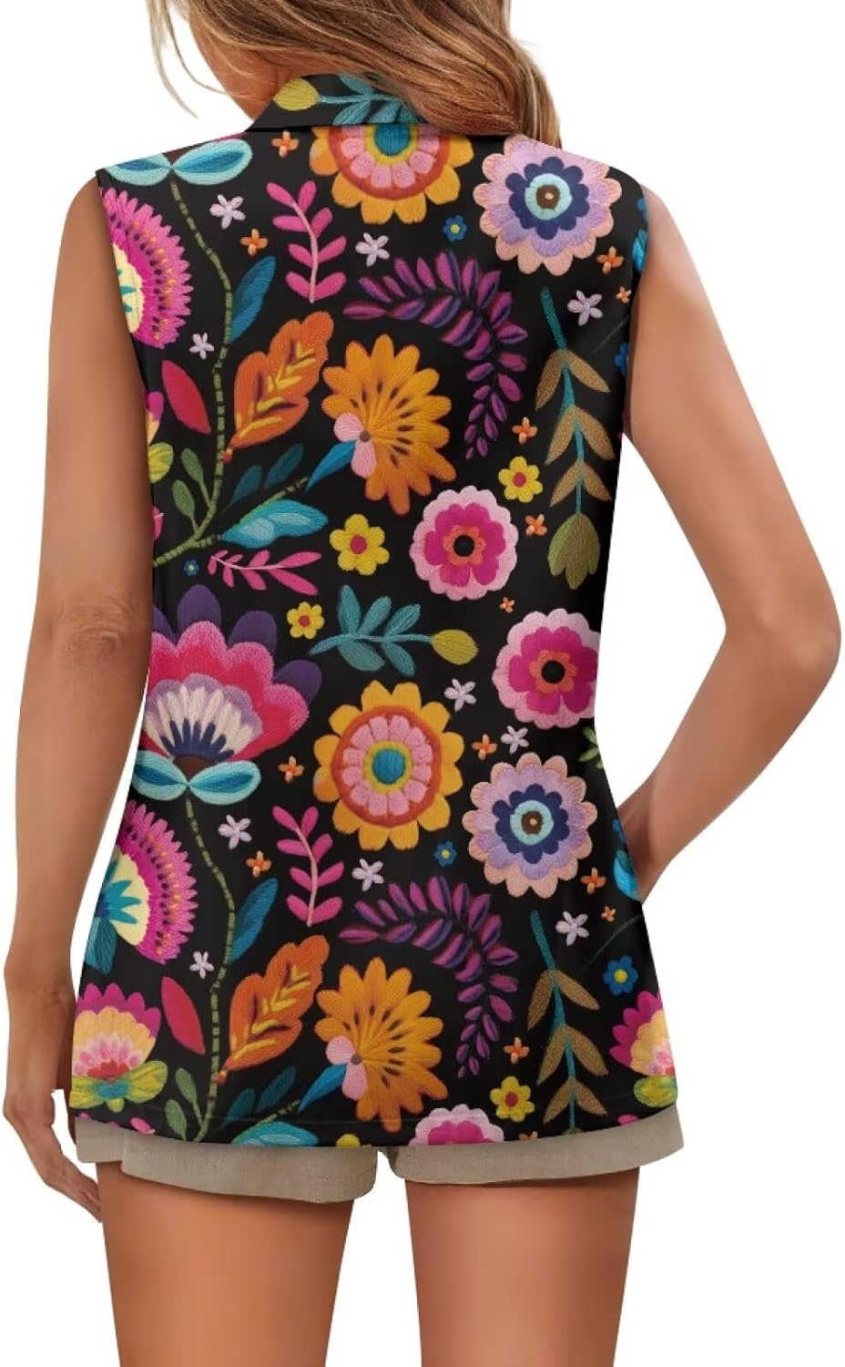 Womens Sleeveless Vest Blazers Casual Autumn Fall Open Front 1 Button Office Tops Jacket for Party Daily Size S-5XL