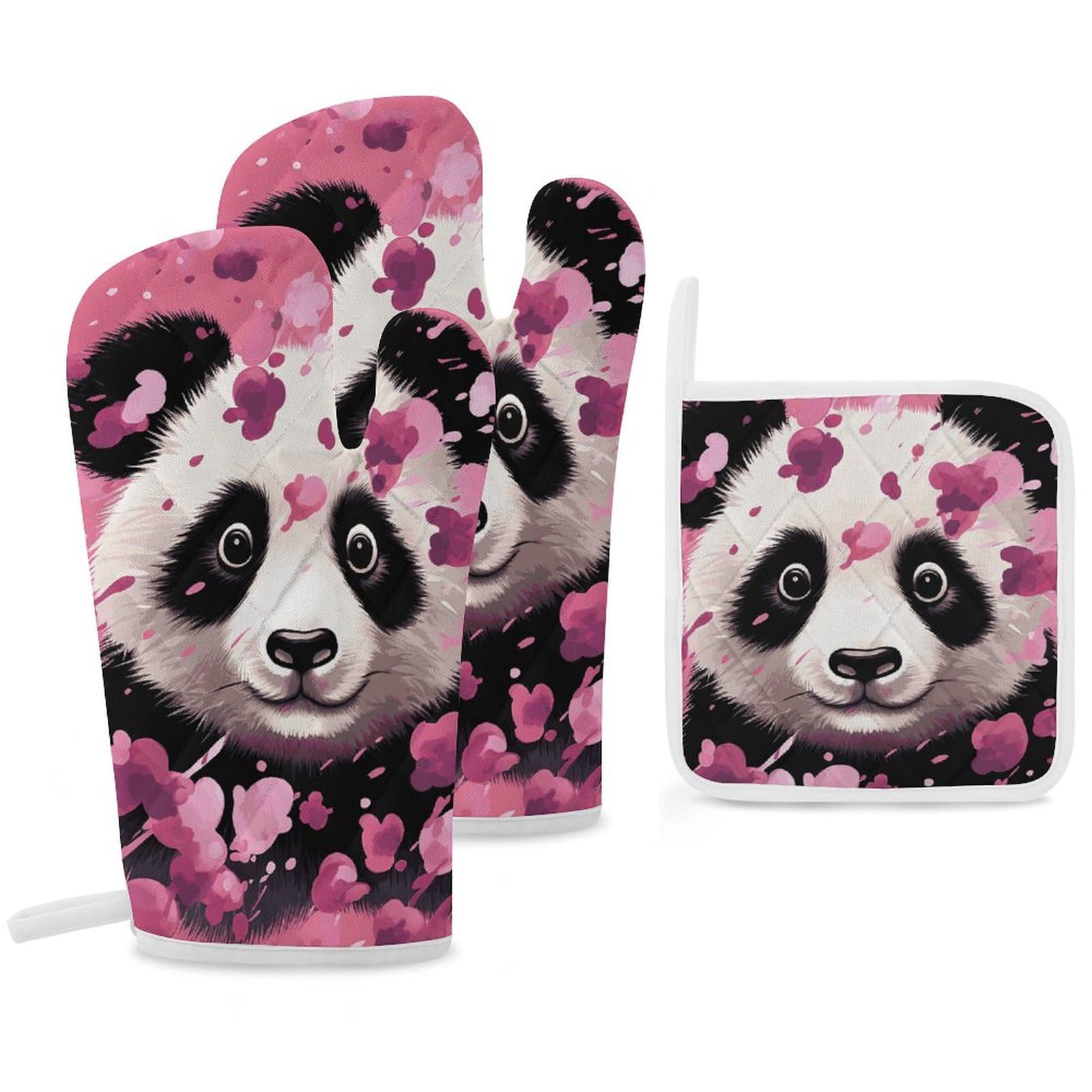 Rideaux occultants coton haut de gamme motif panda bleu marine