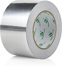 BOMEI PACK 1 Roll Aluminum Foil tape 75mm x 50m for home Heating Ventilation air HVAC Ducts Repairing Fixing Kitchen Jointing flame Cold heat resistant Waterproofs 3 inch Foil Tape