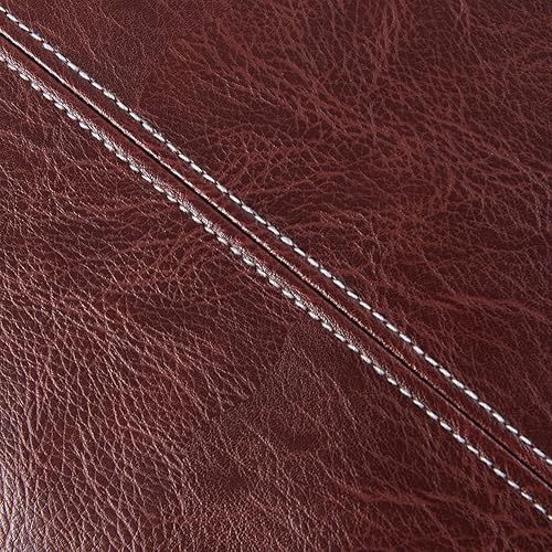 Miniatura 5 de Fancy Homi Paquete de 2 fundas de almohada decorativas de piel sintética cosidas a mano para sala de estar, sofá, cama, sofá, funda de cojín