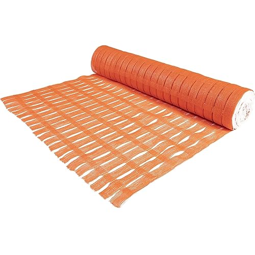 4'x100' Safety Fence, Orange Plastic Mesh Roll, Temporary Construction Fence for Construction Isolation, Snow Fencing, Driveway Marking, Crowd Control, and High-Visibility Warning