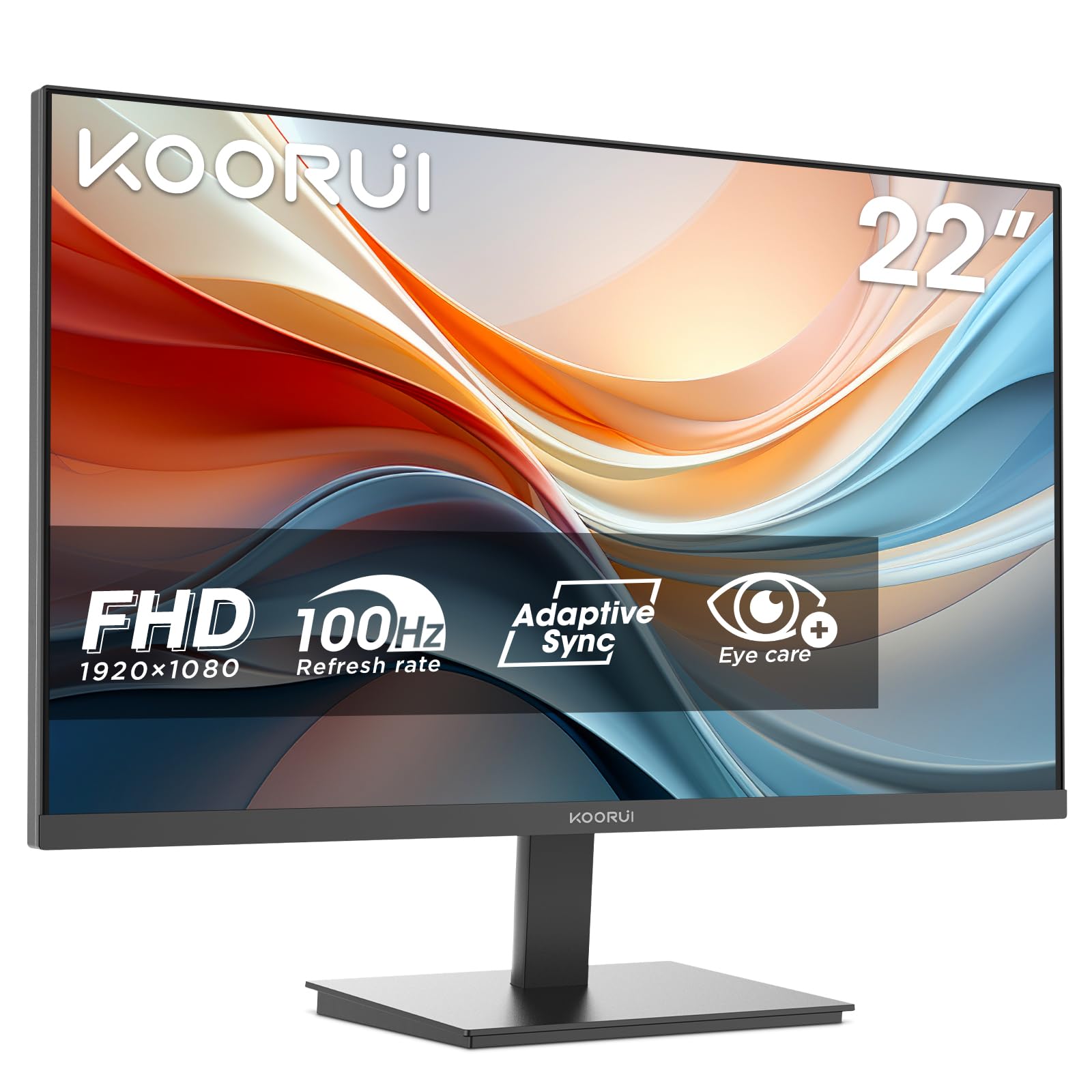KOORUI E2212F 22 Zoll Monitor, FHD 1920 x 1080 100Hz PC Monitor, ...