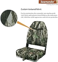 Vista 5 de Seamander Asientos de barco de pesca de respaldo alto,asientos plegables de camuflaje para barcos