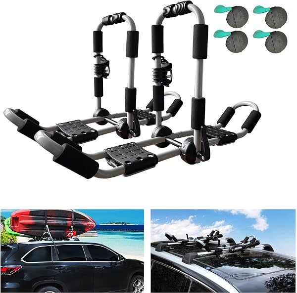HUIMENG 4-in-1 Folding Adjustable J-Shaped Roof Rack