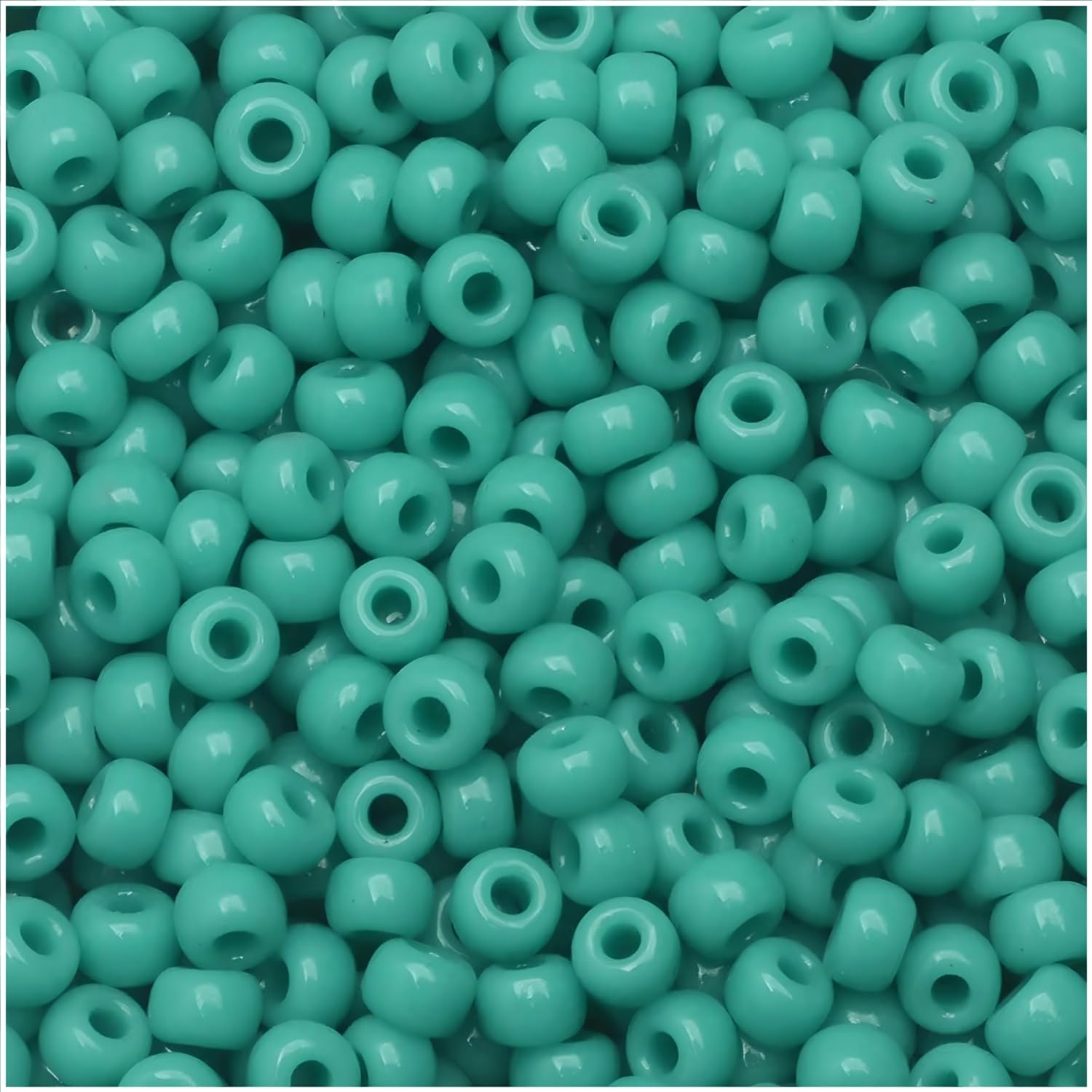 Opaque Turquoise Green Miyuki Japanese Round Rocailles Glass Seed Beads Size 11/0 Approx 23 Grams - 5 Inch Tube