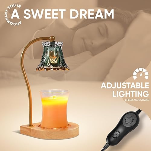Miniatura 3 de Lámpara calentadora de velas con temporizador, calentador eléctrico de cera de fragancia regulable, elegante decoración del hogar, calentador