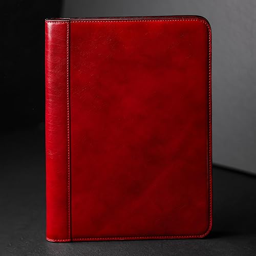 Miniatura 10 de Time Resistance Carpeta de cuero para documentos hecha a mano, color negro