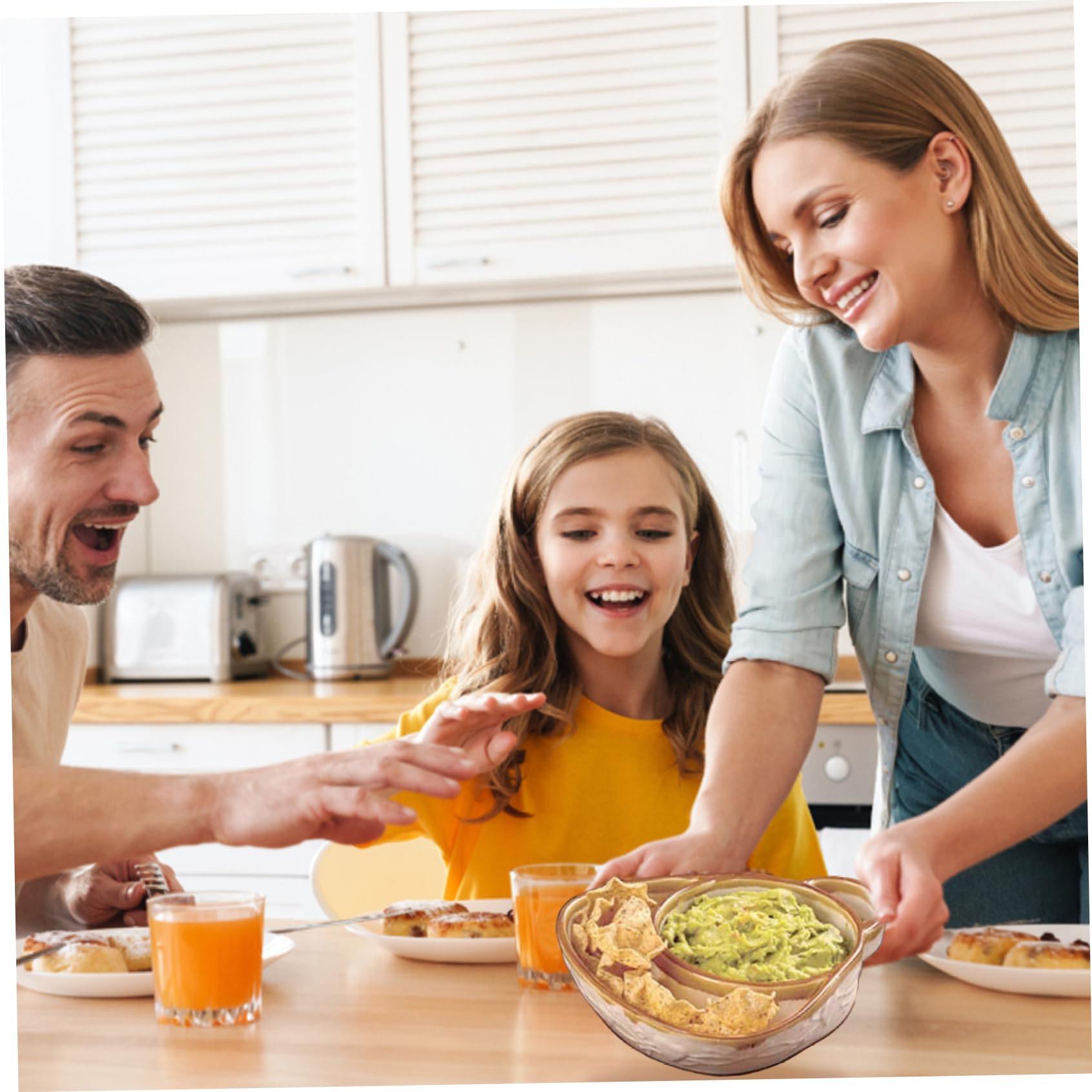 Set di piatti da zuppa e sandwich in ceramica beige con manico, stile retrò