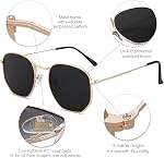 SOJOS Small Square Polarized Sunglasses for Men and Women Polygon Mirrored Lens SJ1072
