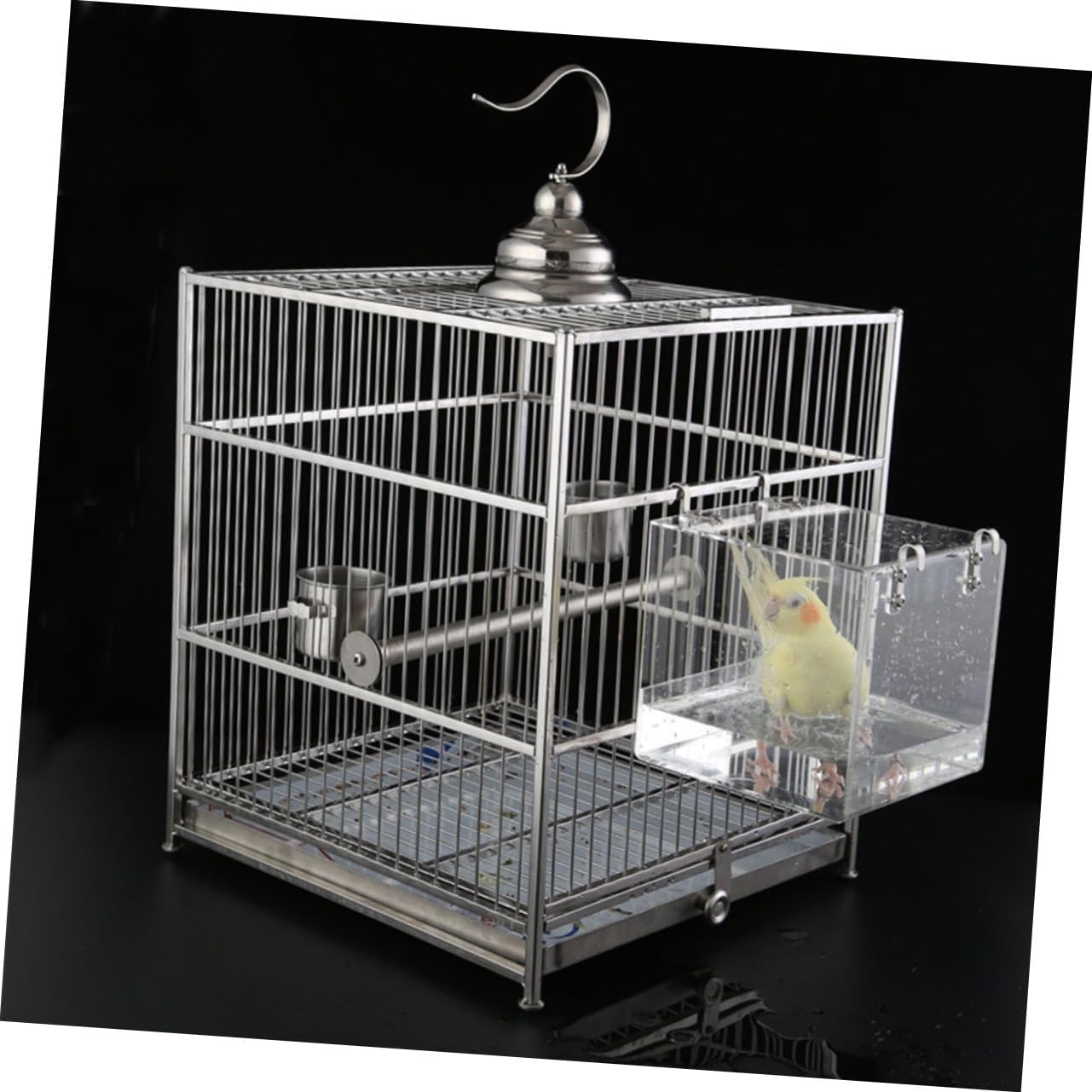 Parakeet Bathing Tub Acrylic Bird Bath Large Hanging Shower Basin for Birds Safe