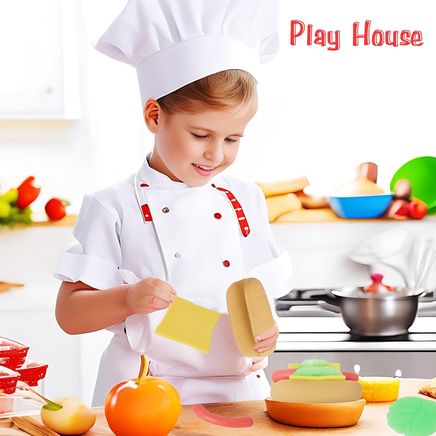 Hot Dog Toy 4 Layers Detachable Hot Dogs Burger Stress Relief Stretch and Squeeze Stress Toys Simulation Food Squishies Birthday Gift for Kid (Hot Dog)