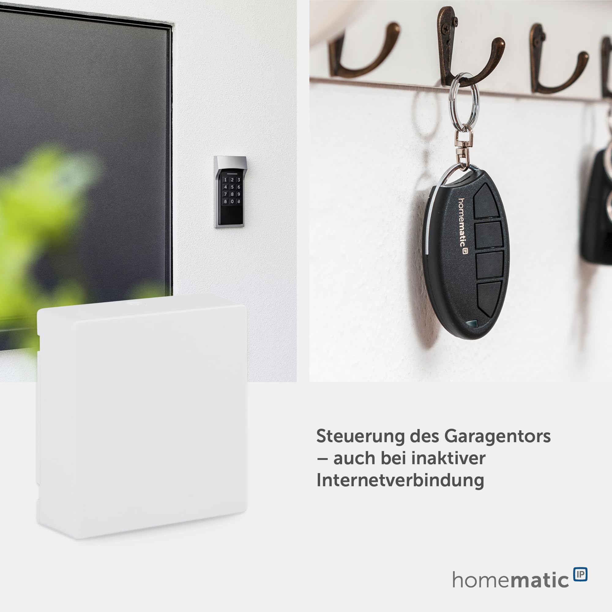 Homematic IP Smart Home Modul für Hörmann-Antriebe, Digitale Garagentorsteuerung per App, Alexa & Google Assistant, einfache Installation, für EIN Hörmann-Garagentorantrieb, 153986A0