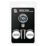 Team Golf NFL Jacksonville Jaguars Divot Tool Pack With 3 Golf Ball Markers Divot Tool with 3 Golf Ball Markers Pack, Markers are Removable Magnetic Double-Sided Enamel