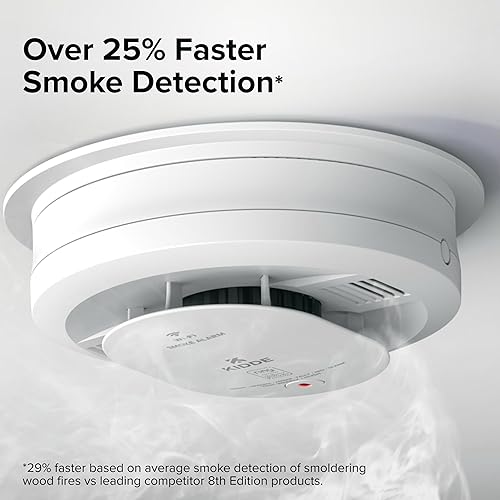 Miniatura 5 de Kidde Smart Smoke Detector, Ring App Enabled for Real-Time Notifications, Hardwired Alarm, AA Backup Battery