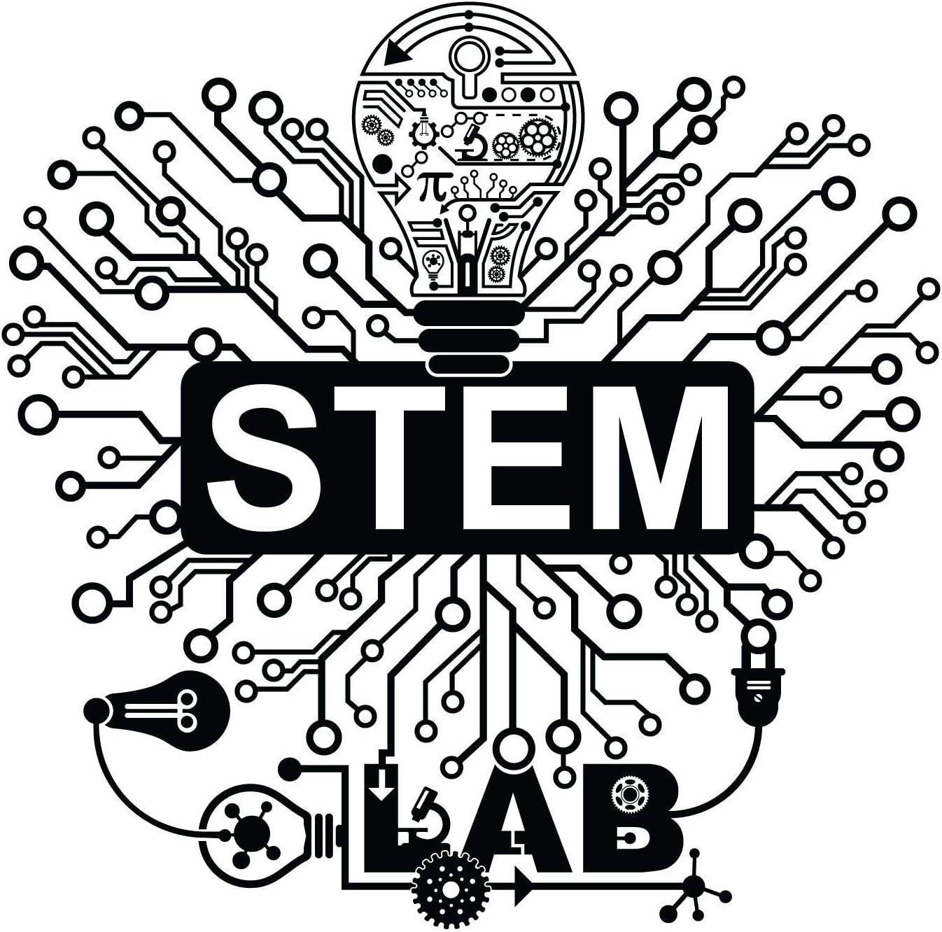 Amazon.com: STEM Lab Vinyl Wall Decal - Science Technology Engineering ...