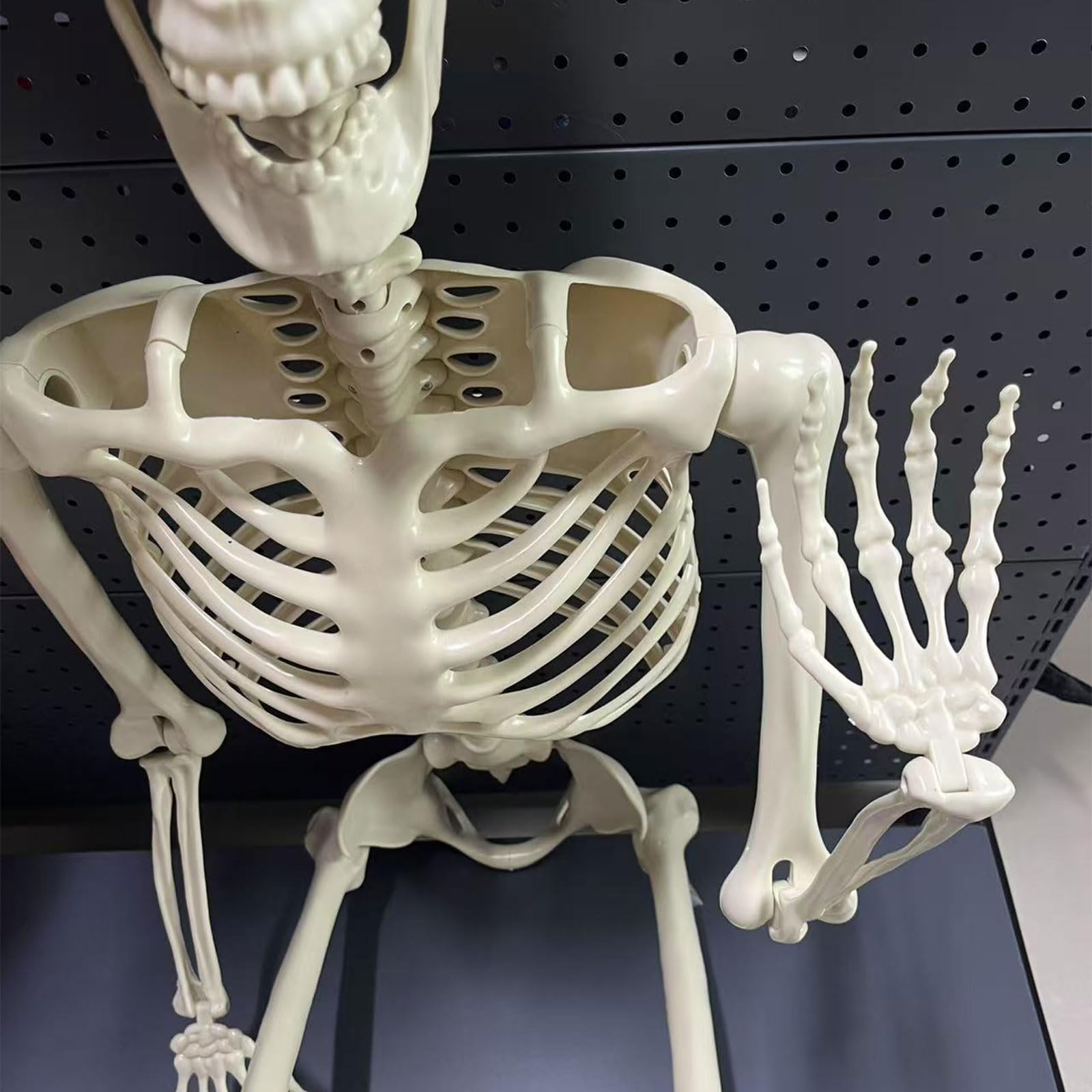 Esqueleto de Halloween de tamaño real resistente para interiores y exteriores, decoración espeluznante para casa encantadora, cementerio, fiesta, esqueleto de tamaño real para Halloween