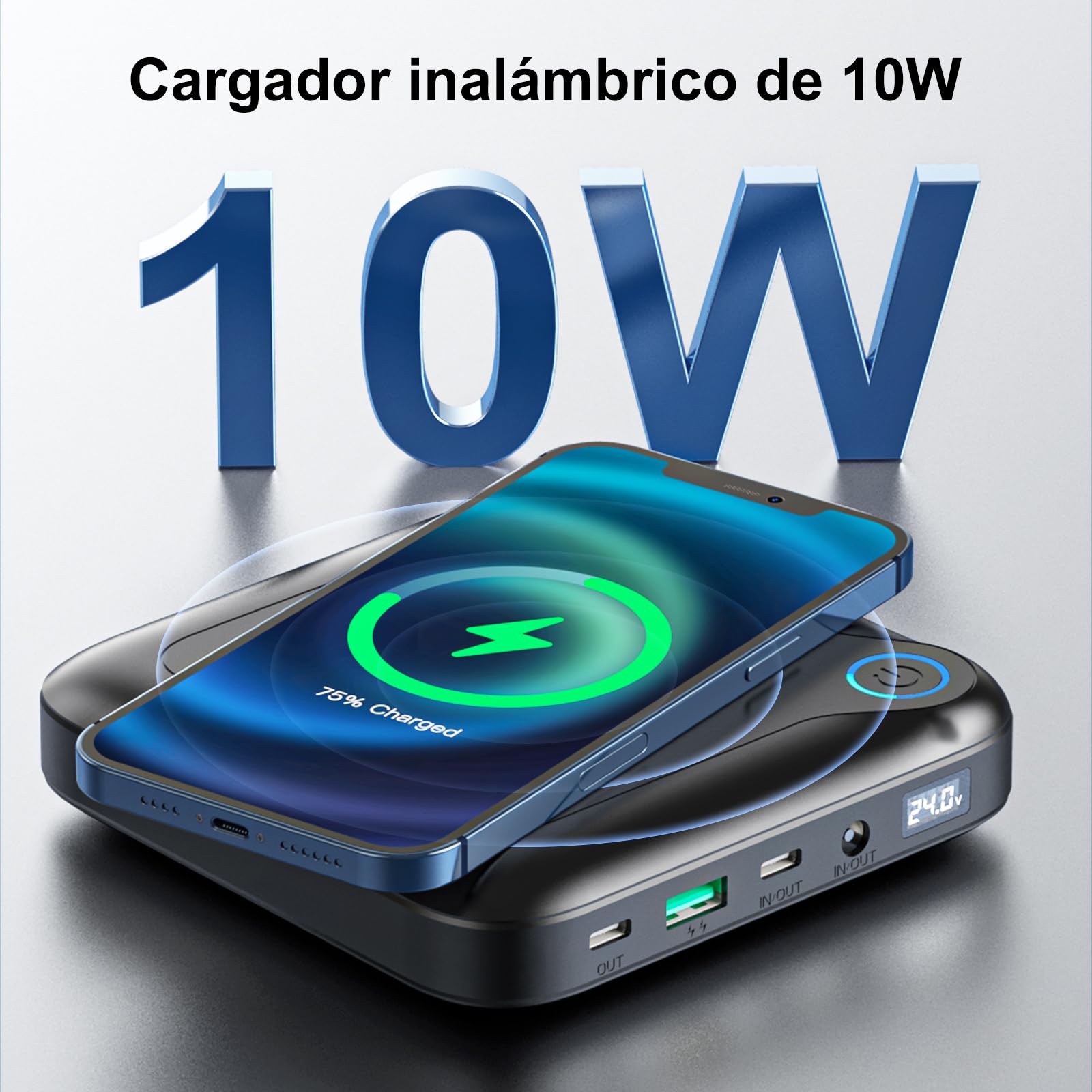 EASYLONGER EL240 Batería CPAP para Air Travle 88Wh 12V 24V Batería CPAP portátil para Camping PD 60W Laptop Power Bank CPAP Power Bank CPAP batterie pour ResMed CPAP Machines/ResMed AirMini/Macbook