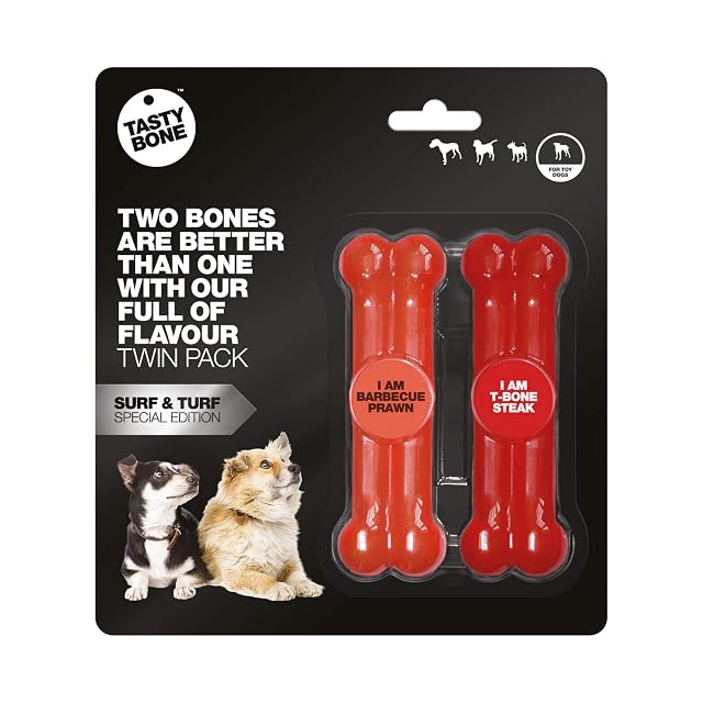 Tasty Bone Juguete, Pack de 2, Cranberry (57182)