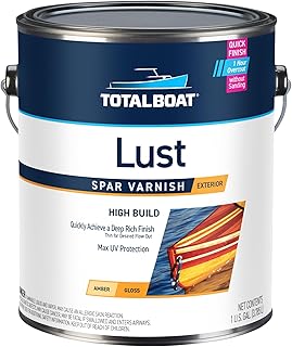 TotalBoat Lust Marine Varnish, High Gloss and Matte Finish for Wood, Boats, Outdoor Furniture (High Gloss, Gallon)