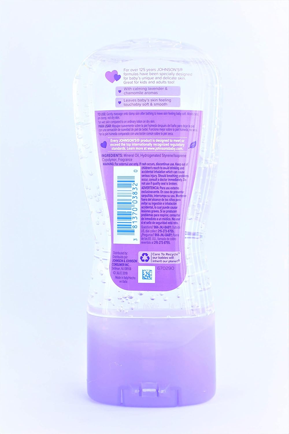 Johnson's Baby Oil, Lavender Gel, 6.5 Fl Oz (Pack of 6) : Baby