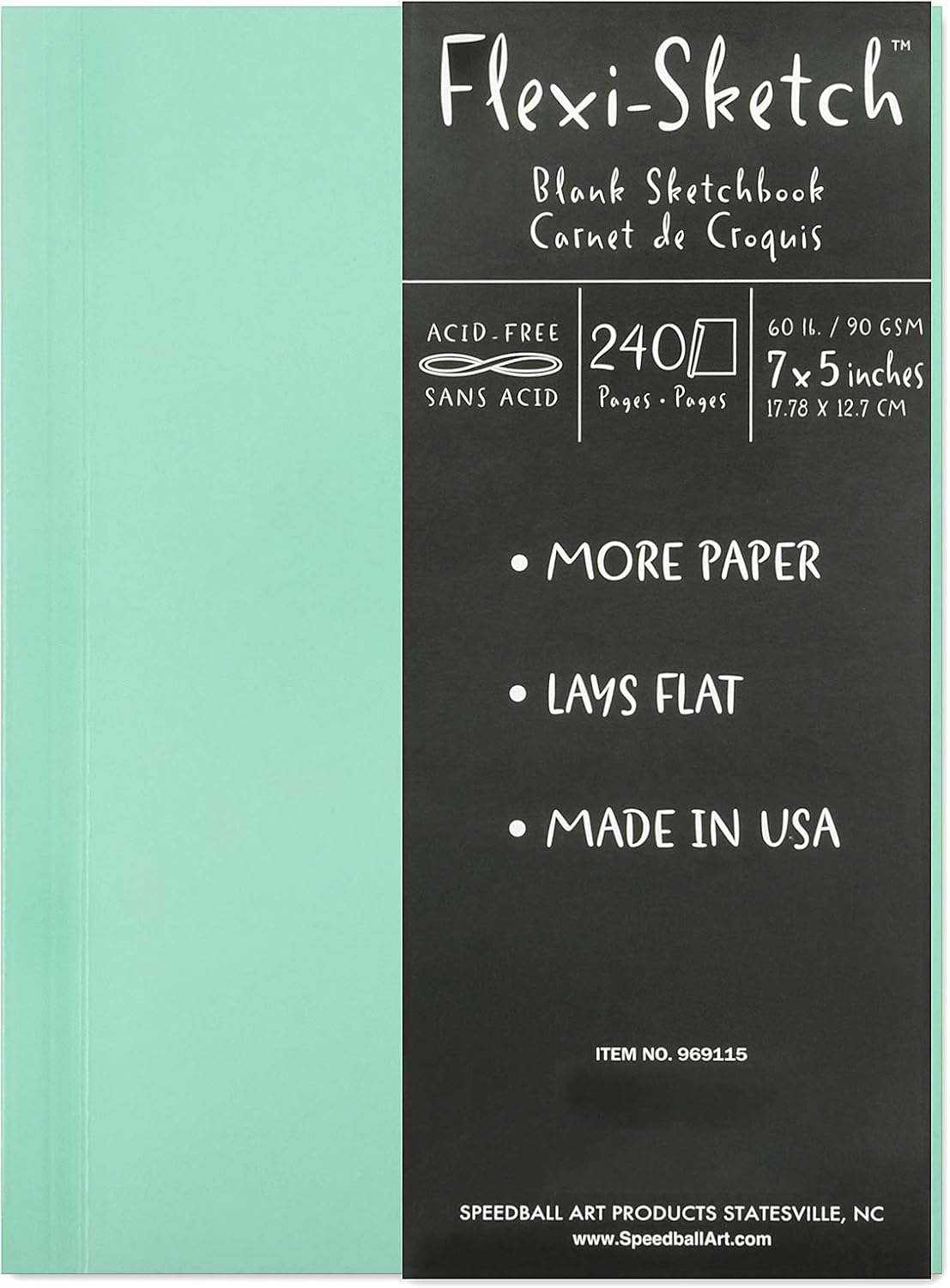 Speedball Art Products 969180 Flexi Sketch Blank Artist Journal, 12 x 9, Fern