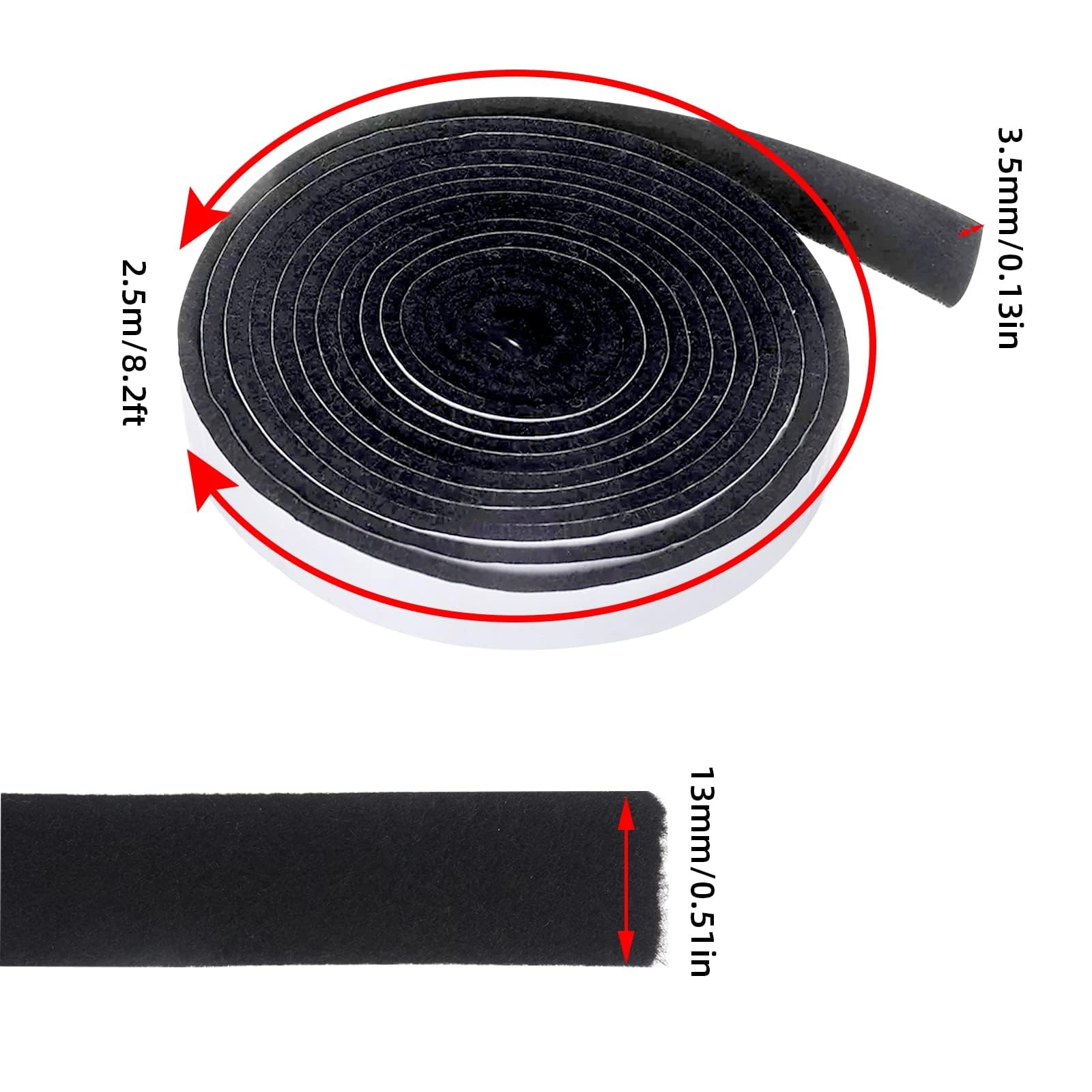 Guarnizione termica autoadesiva per forni e stufe, 2,5 m, 3,5 mm, resistente al calore