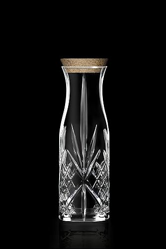 Miniatura 3 de Vaso - Jarra con tapón de corcho - Jarra para agua - Jugo - Ponche - Limonada - O para vino - Jarra diseñada con tapón - 39 onzas - 10.6 pulgadas de