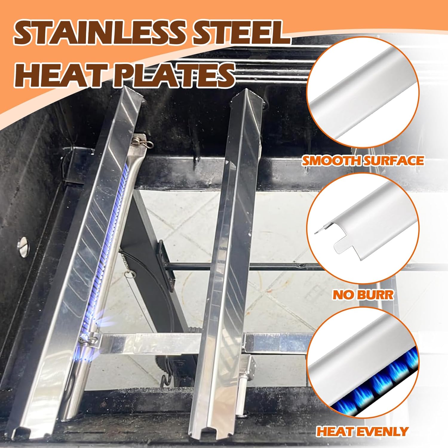 Grill Replacement Parts for Charbroil Performance 6 Burner 463229021 463229521 463284022 463228622 G325-0002-W1 Grill Heat Plate Tent Burner Crossover Tube Kits for Charbroil Performance Parts