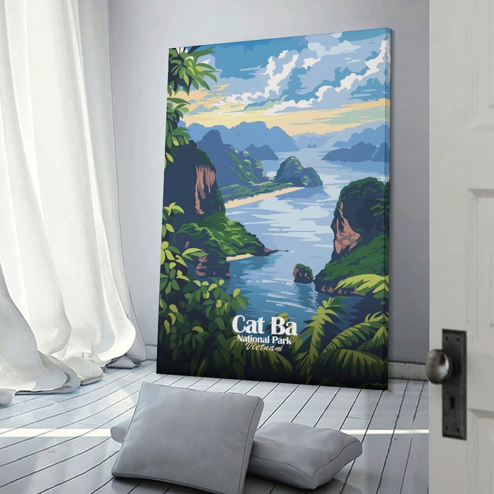 Junmoney Wall Picture Print Cat Ba National Park, Vietnam, 20x30inch(50x75cm), for Entrance Walls, Hall Decor Or Foyers, A Neat Decor Update for Hallways