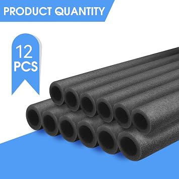 Trampoline Pole Covers 1.26 inch Diameter Replacement, Trampoline Pole Foam Sleeves,38''Length, Protective Tube, Black, Set of 12
