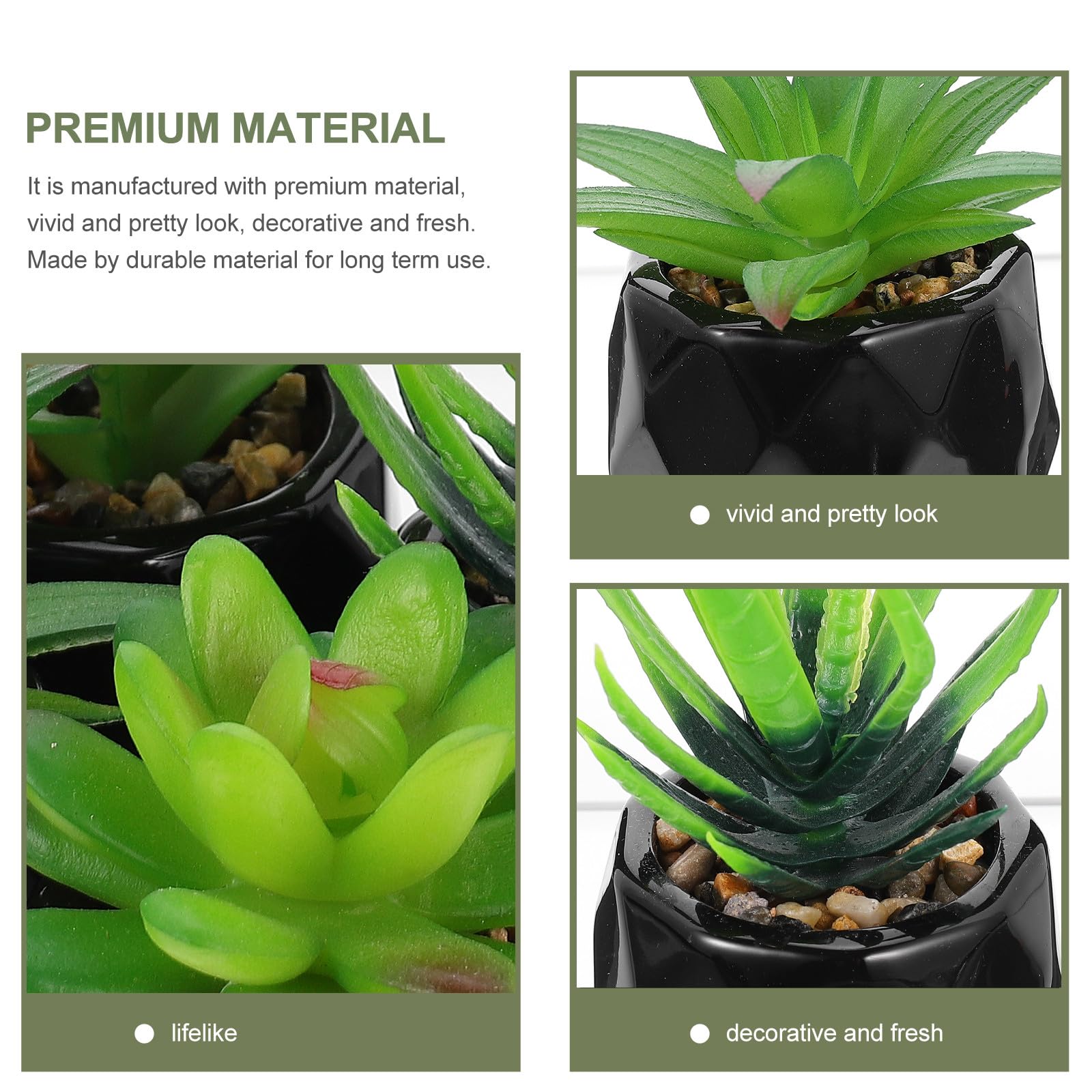 Angoily 4pièces Plantes Succulentes Artificielles avec Pots Céramiques Déco Intérieure Réaliste pour Bureau Maison Chambre ou Salon