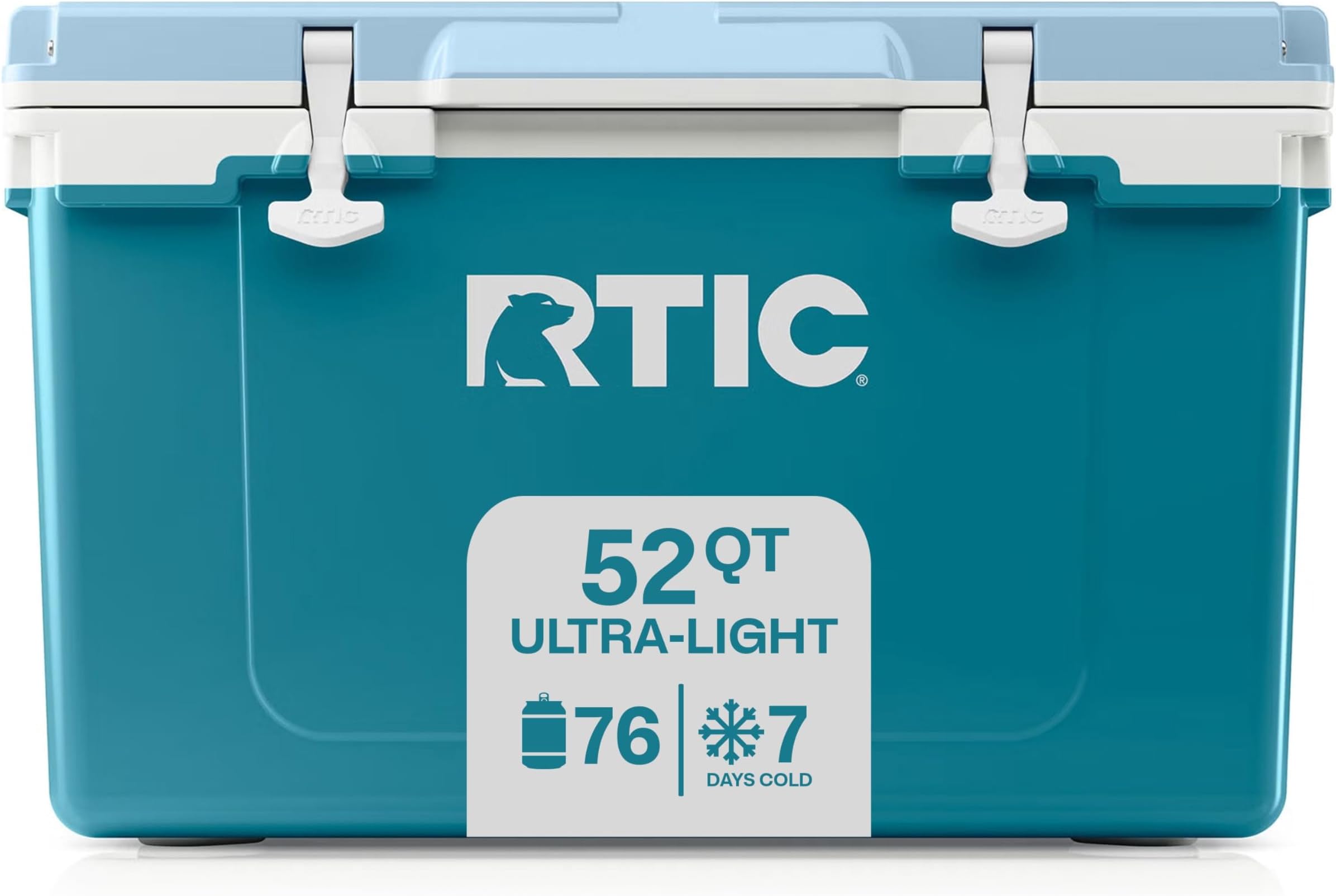 RTIC Ultra-Light 52 Quart Hard Cooler Insulated Portable Ice Chest Box for Beach, Drink, Beverage, Camping, Picnic, Fishing, Boat, Barbecue, 30% Lighter Than Rotomolded Coolers