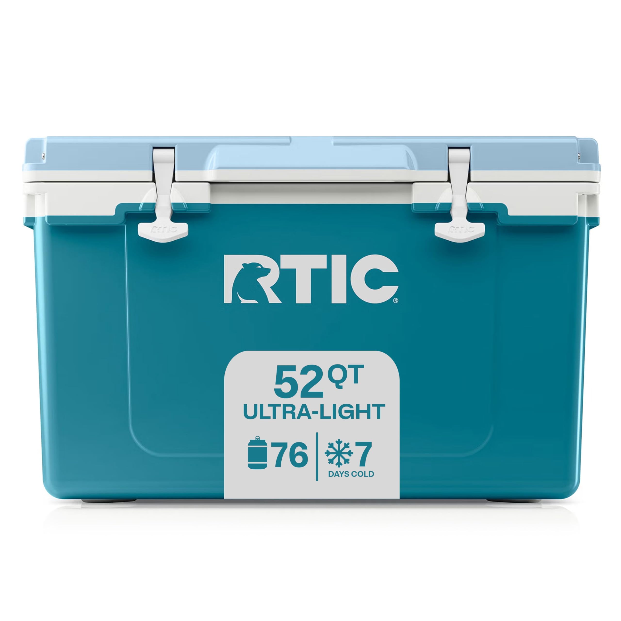 Ultra-Light 52 Quart Hard Cooler Insulated Portable Ice Chest Box for Beach, Drink, Beverage, Camping, Picnic, Fishing, Boat, Barbecue, 30% Lighter Than Rotomolded Coolers