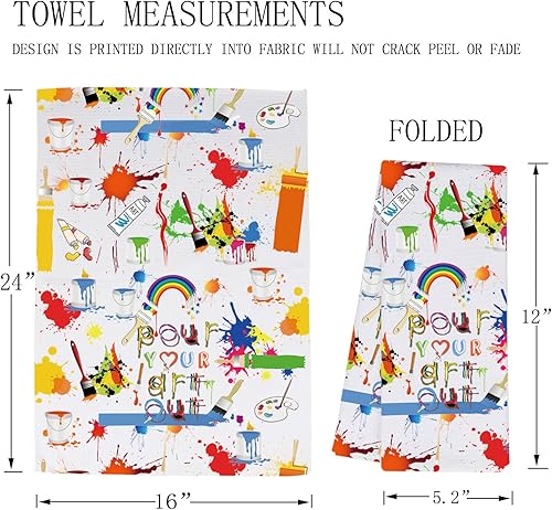 Miniatura 2 de MBMSO Toalla de artista, regalos para pintores, amantes del arte, regalo para profesores de arte, estudiantes, pintor, cepillo reutilizable de tela,